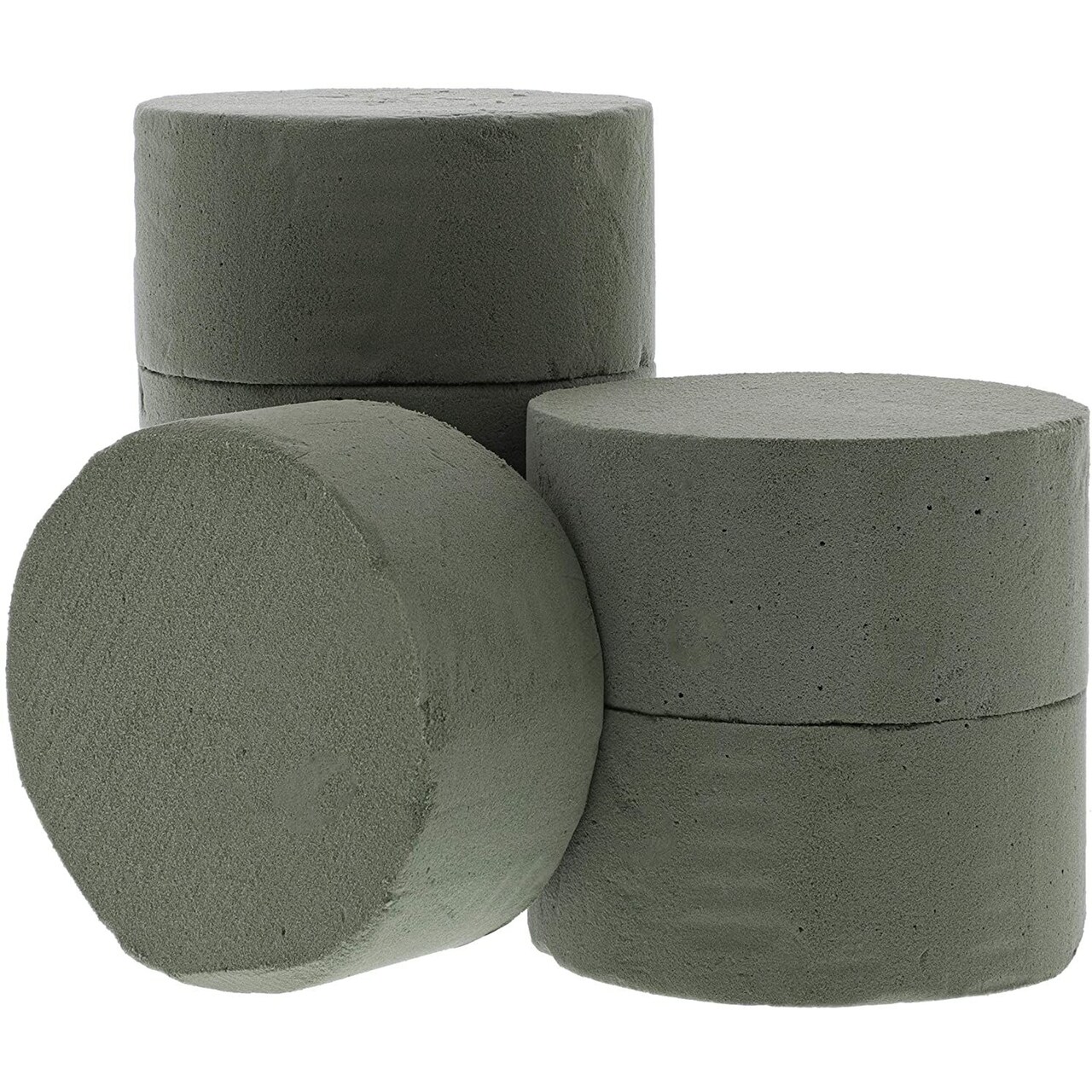 6 Pack Floral Foam Blocks for Fresh Flower Arrangements - Wet Round Flower Foam (3.75 x 1.8 In)